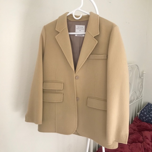 Stylenanda Notched Lapel Snap Button Jacket Coat Women